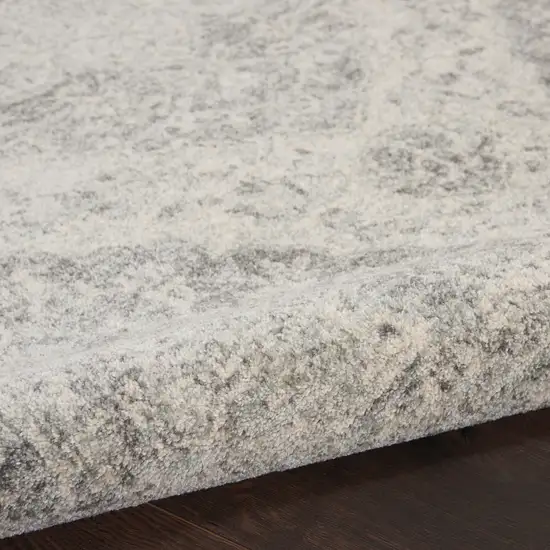 Ivory And Gray Floral Medallion Distressed Area Rug Photo 5