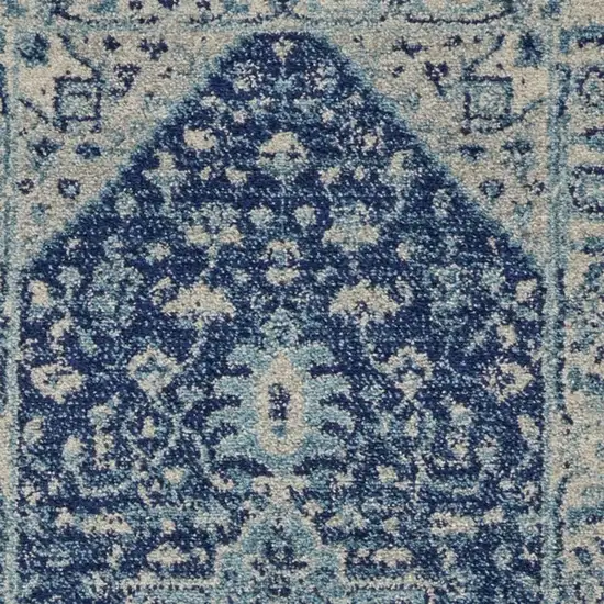 Ivory And Gray Floral Medallion Distressed Area Rug Photo 3