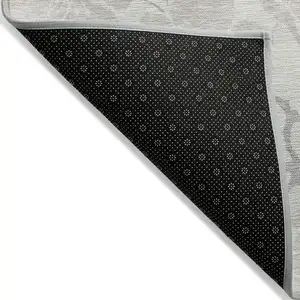 Photo of Ivory And Gray Floral Washable Indoor Outdoor Area Rug