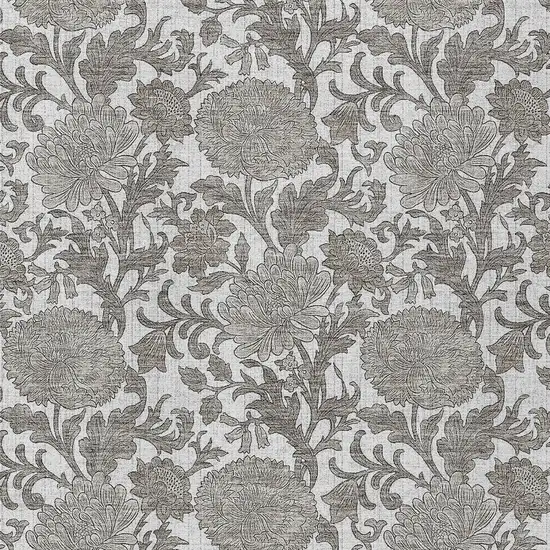 Ivory And Gray Floral Washable Indoor Outdoor Area Rug Photo 6