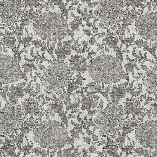 Ivory And Gray Floral Washable Indoor Outdoor Area Rug Photo 6