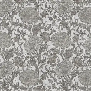 Photo of Ivory And Gray Floral Washable Indoor Outdoor Area Rug