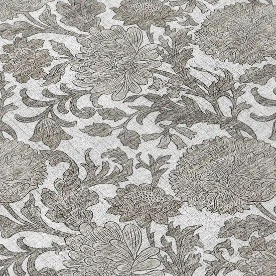 Ivory And Gray Floral Washable Indoor Outdoor Area Rug Photo 8