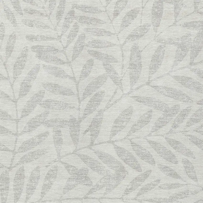 Ivory And Gray Floral Washable Indoor Outdoor Area Rug Photo 6