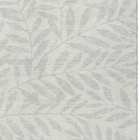 Ivory And Gray Floral Washable Indoor Outdoor Area Rug Photo 6