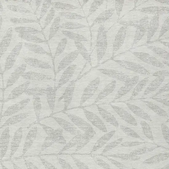 Ivory And Gray Floral Washable Indoor Outdoor Area Rug Photo 6