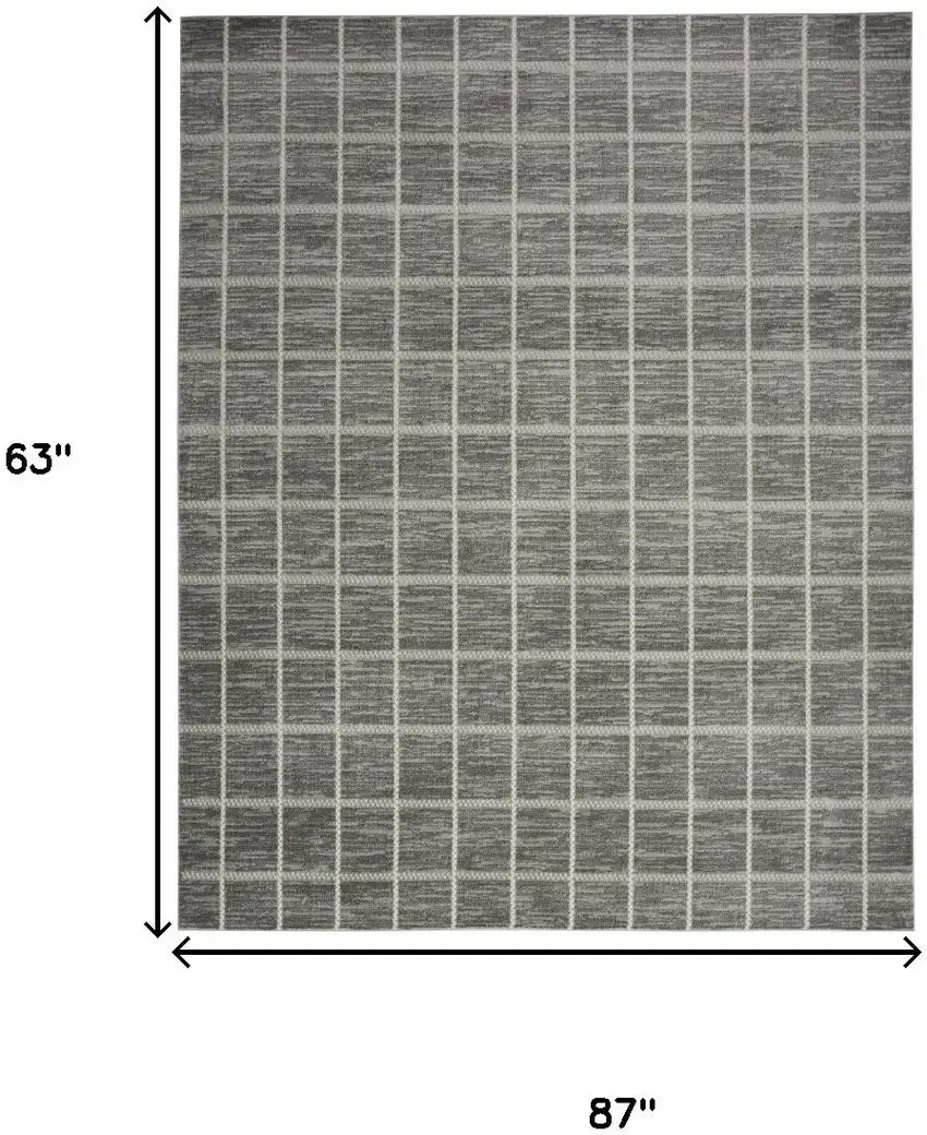 Ivory And Gray Geometric Area Rug Photo 3