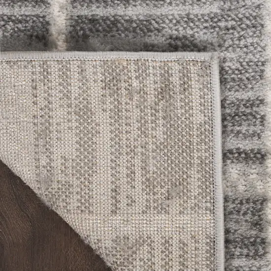 Ivory And Gray Geometric Area Rug Photo 9