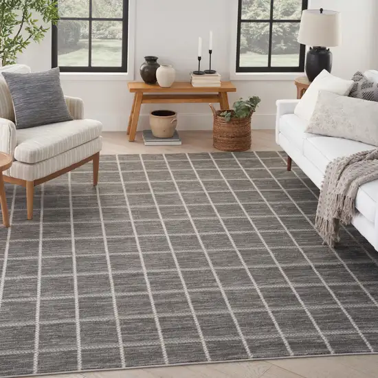 Ivory And Gray Geometric Area Rug Photo 3