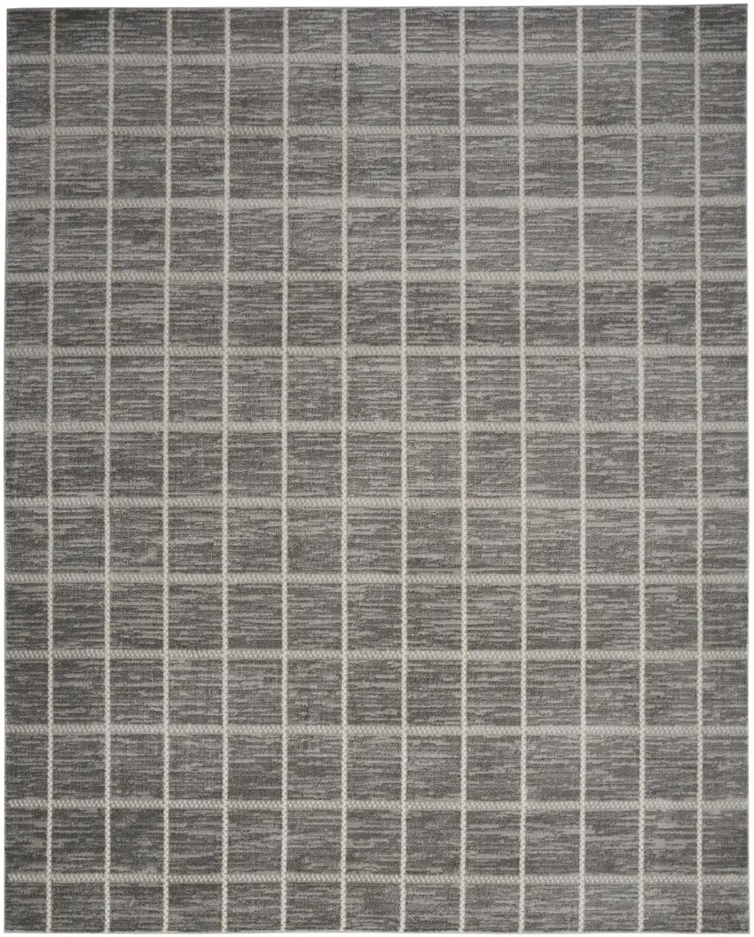 Ivory And Gray Geometric Area Rug Photo 5