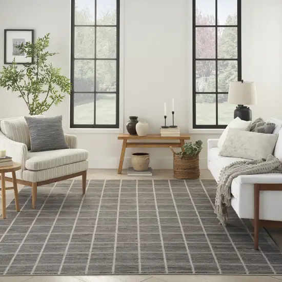 Ivory And Gray Geometric Area Rug Photo 4