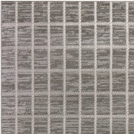 Ivory And Gray Geometric Area Rug Photo 6