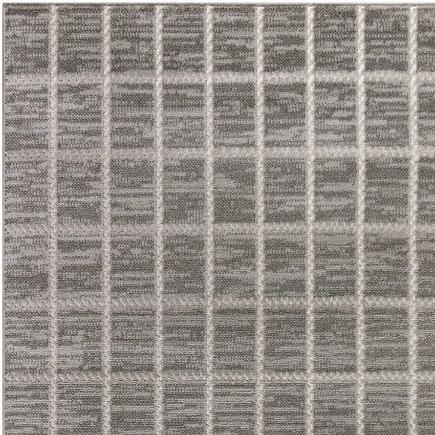 Ivory And Gray Geometric Area Rug Photo 6