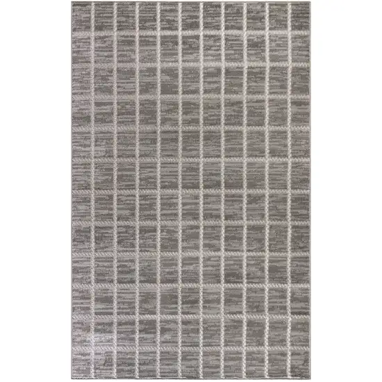Ivory And Gray Geometric Area Rug Photo 2