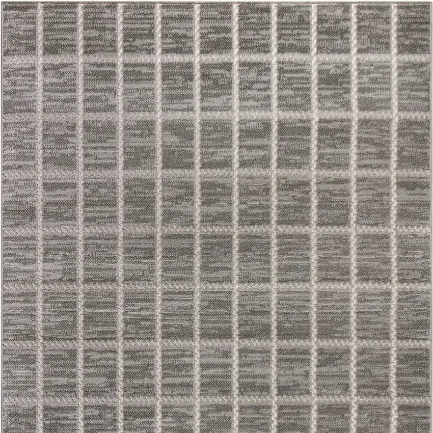 Ivory And Gray Geometric Area Rug Photo 7