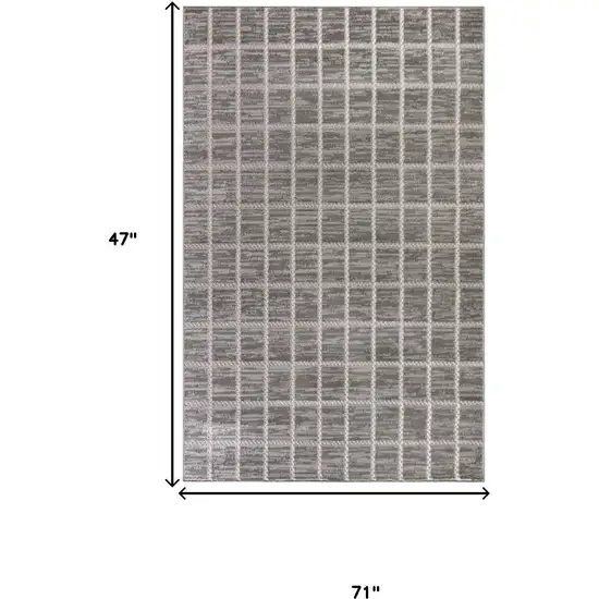 Ivory And Gray Geometric Area Rug Photo 3