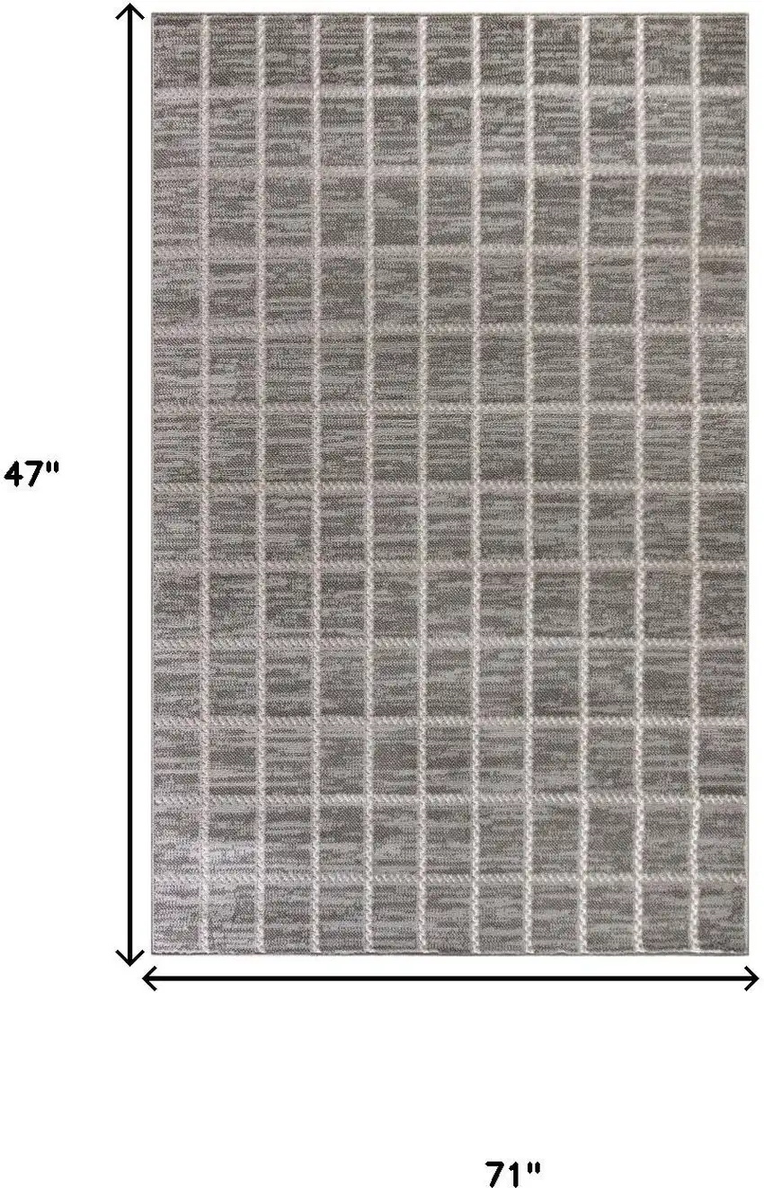 Ivory And Gray Geometric Area Rug Photo 3