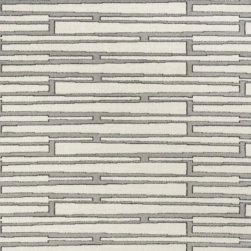 Ivory And Gray Geometric Area Rug Photo 8