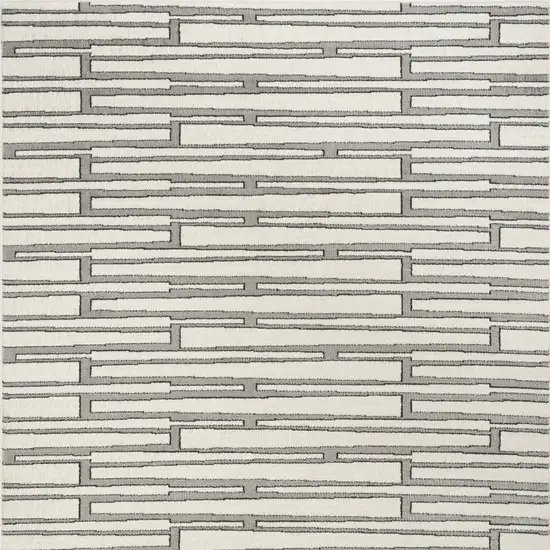 Ivory And Gray Geometric Area Rug Photo 9