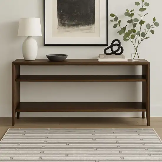 Ivory And Gray Geometric Area Rug Photo 1