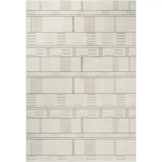 Ivory And Gray Geometric Area Rug Photo 3