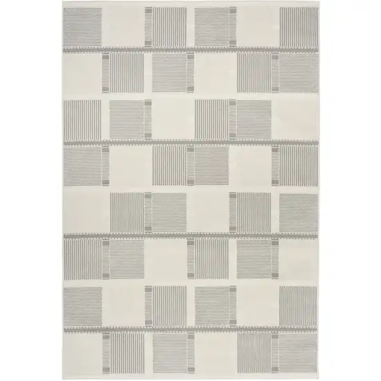 Ivory And Gray Geometric Area Rug Photo 2