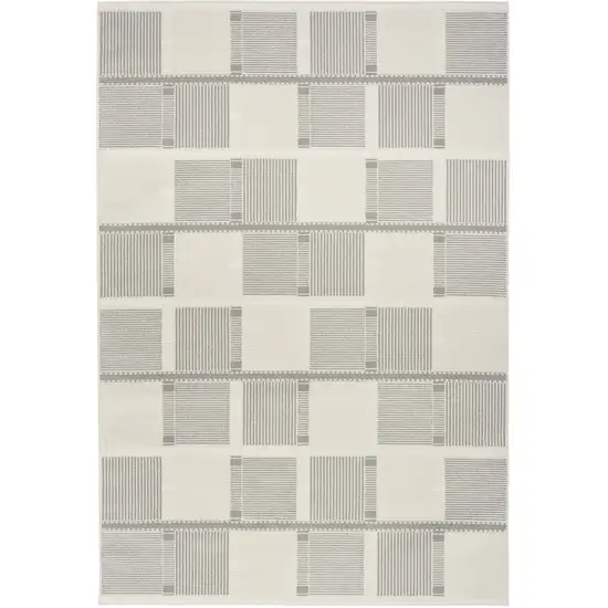 Ivory And Gray Geometric Area Rug Photo 7