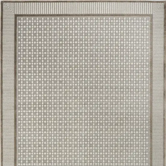 Ivory And Gray Geometric Area Rug Photo 8