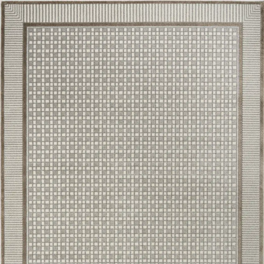 Ivory And Gray Geometric Area Rug Photo 8