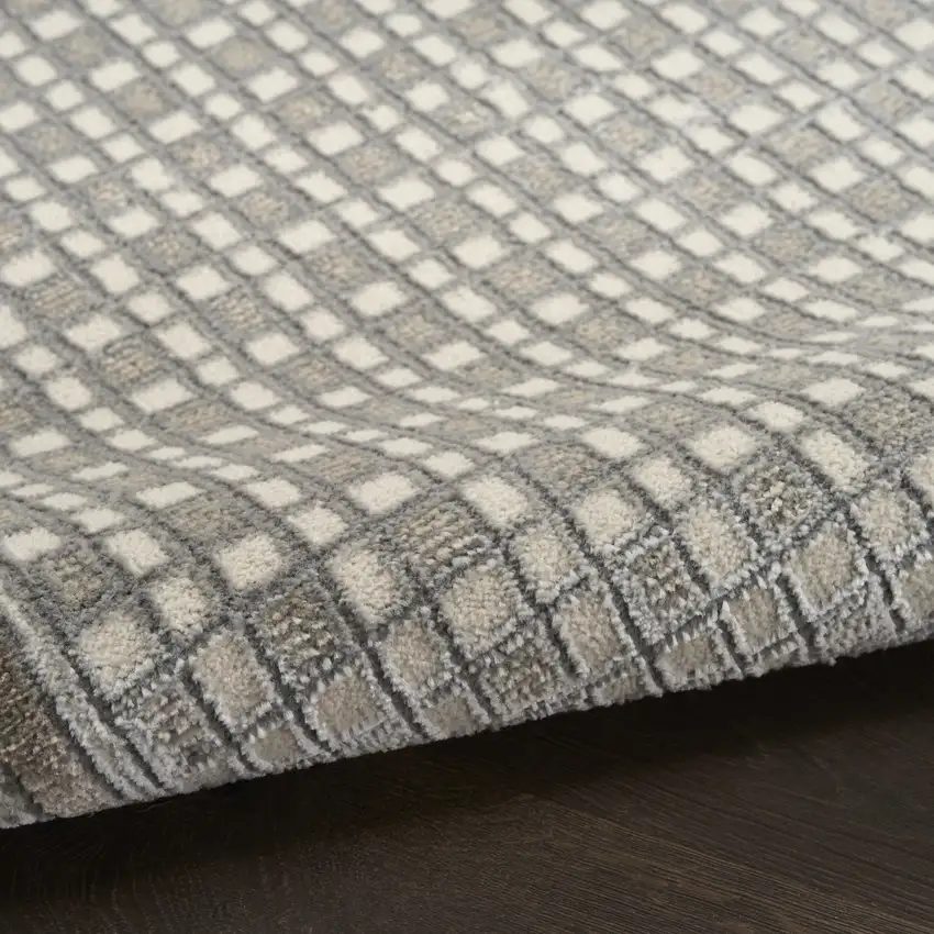 Ivory And Gray Geometric Area Rug Photo 9