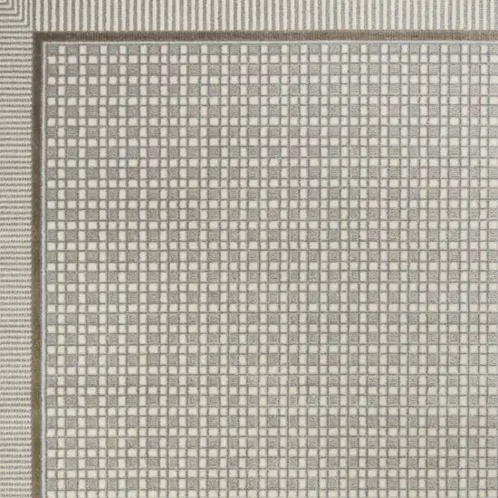 Ivory And Gray Geometric Area Rug Photo 7