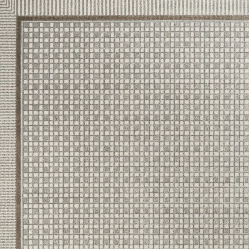 Ivory And Gray Geometric Area Rug Photo 7