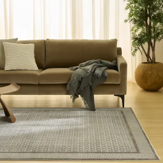 Ivory And Gray Geometric Area Rug Photo 3