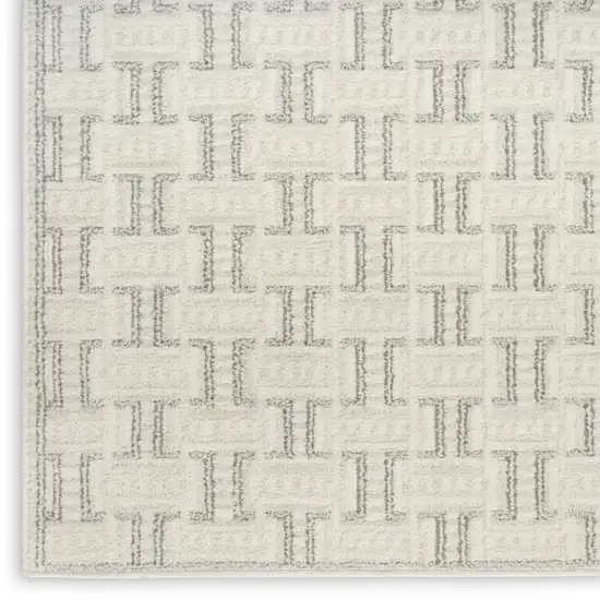 Ivory And Gray Geometric Area Rug Photo 3