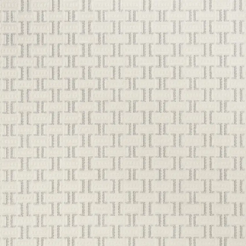 Ivory And Gray Geometric Area Rug Photo 9