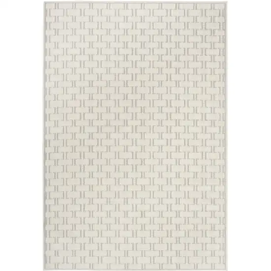 Ivory And Gray Geometric Area Rug Photo 8