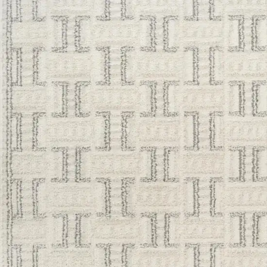 Ivory And Gray Geometric Area Rug Photo 2
