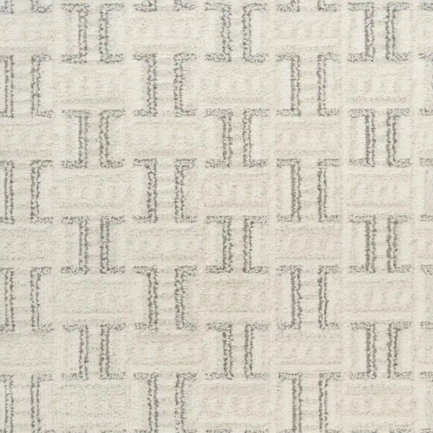 Ivory And Gray Geometric Area Rug Photo 2