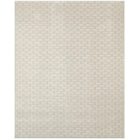 Ivory And Gray Geometric Area Rug Photo 8