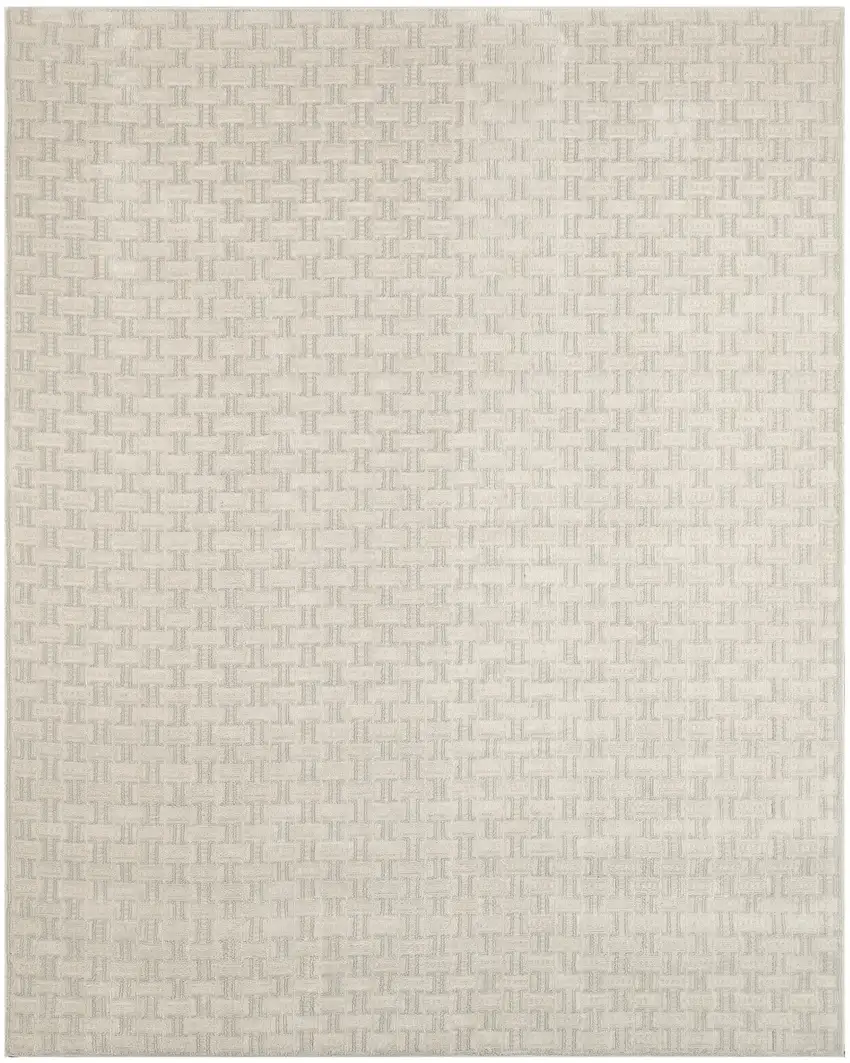 Ivory And Gray Geometric Area Rug Photo 8