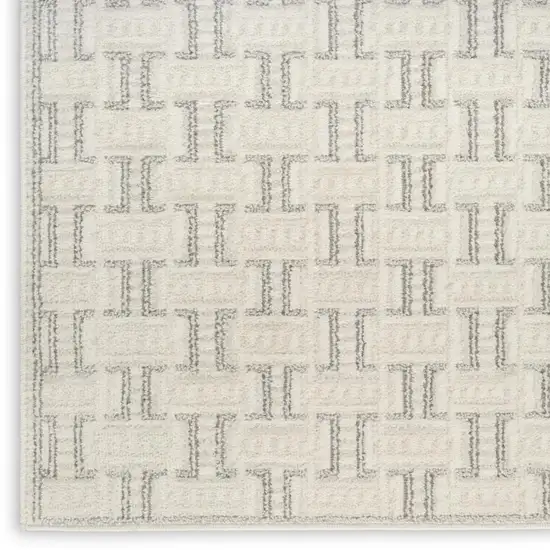 Ivory And Gray Geometric Area Rug Photo 4