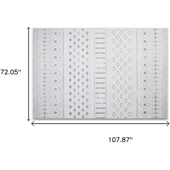 Ivory And Gray Geometric Distressed Area Rug Photo 3