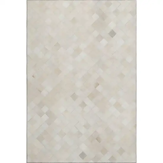 Ivory And Gray Geometric Washable Area Rug With UV Protection Photo 2