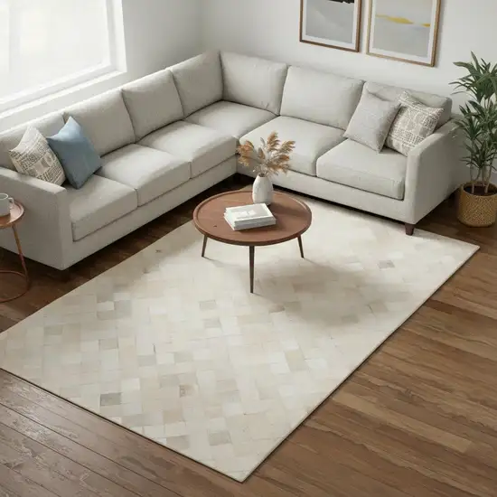 Ivory And Gray Geometric Washable Area Rug With UV Protection Photo 1