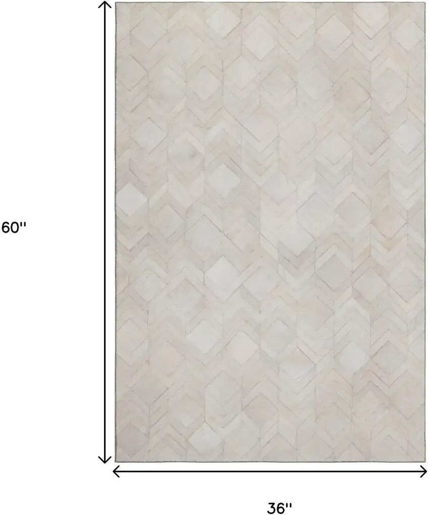 Ivory And Gray Geometric Washable Area Rug With UV Protection Photo 3