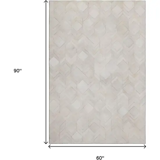 Ivory And Gray Geometric Washable Area Rug With UV Protection Photo 4