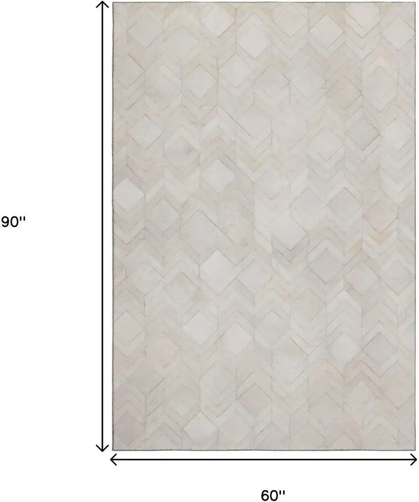 Ivory And Gray Geometric Washable Area Rug With UV Protection Photo 6