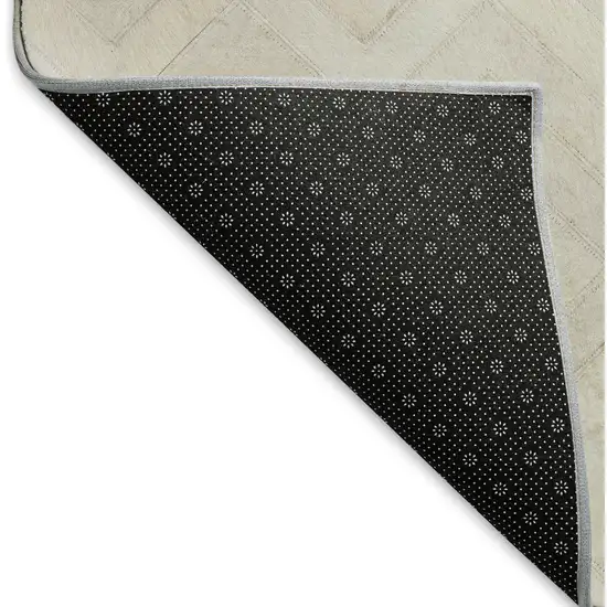 Ivory And Gray Geometric Washable Area Rug With UV Protection Photo 3