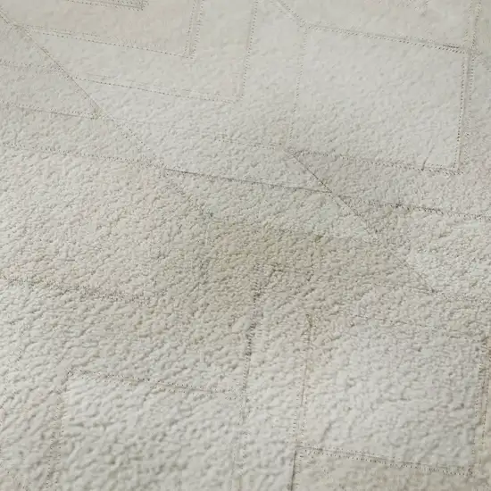 Ivory And Gray Geometric Washable Area Rug With UV Protection Photo 8