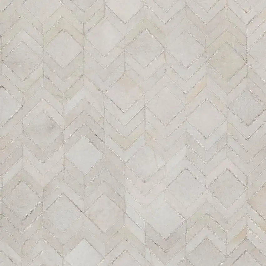 Ivory And Gray Geometric Washable Area Rug With UV Protection Photo 4